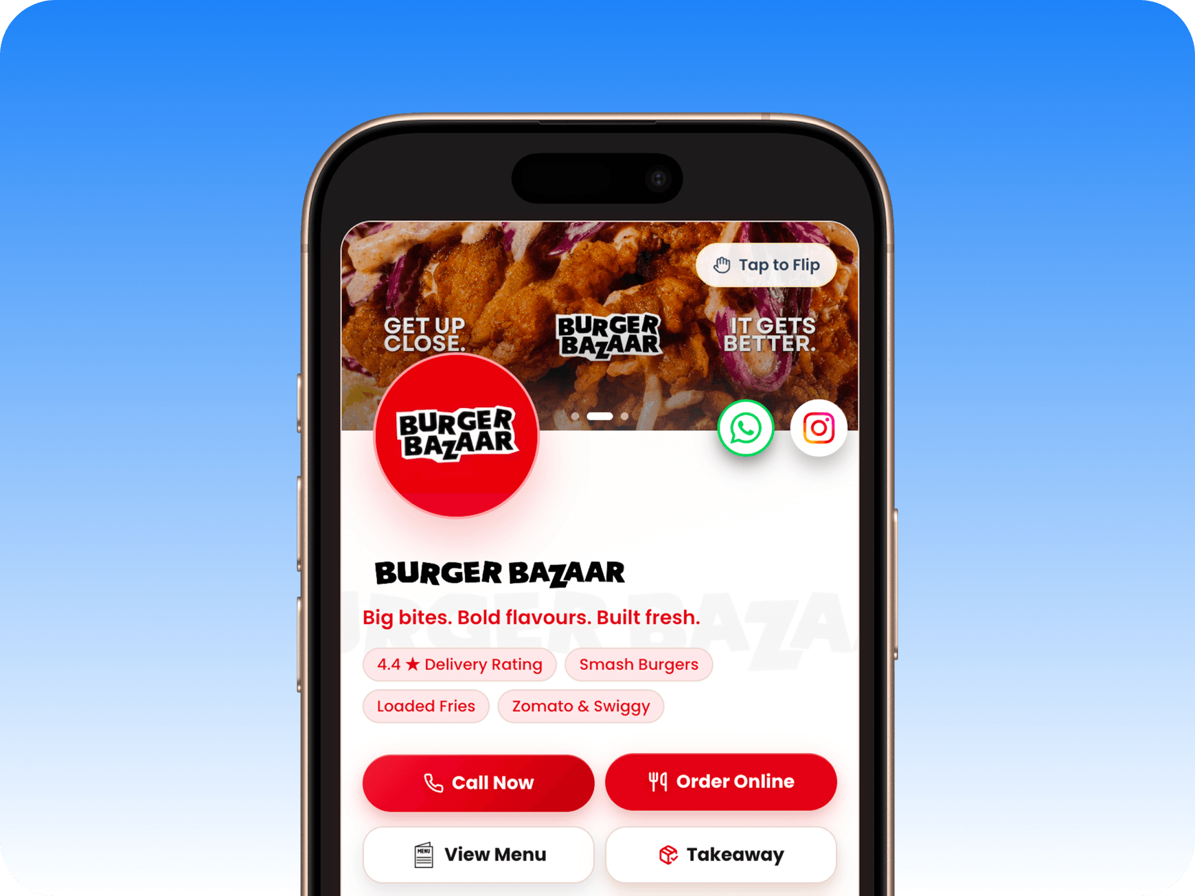 Burger Bazaar OneLink portfolio preview