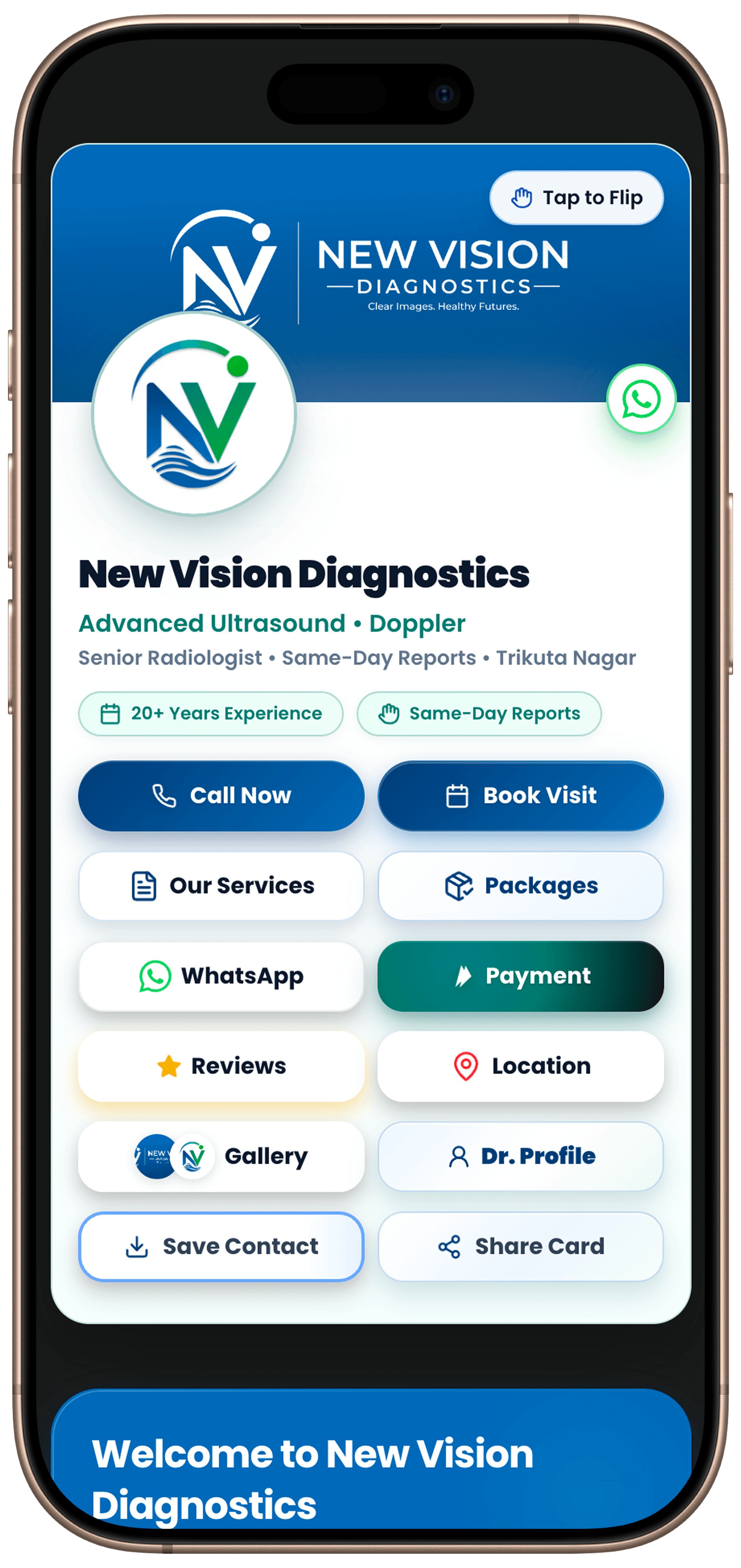 OneLink diagnostics business mobile mockup